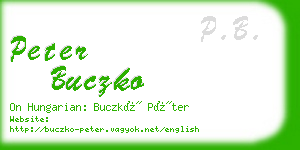 peter buczko business card